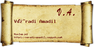Váradi Amadil névjegykártya